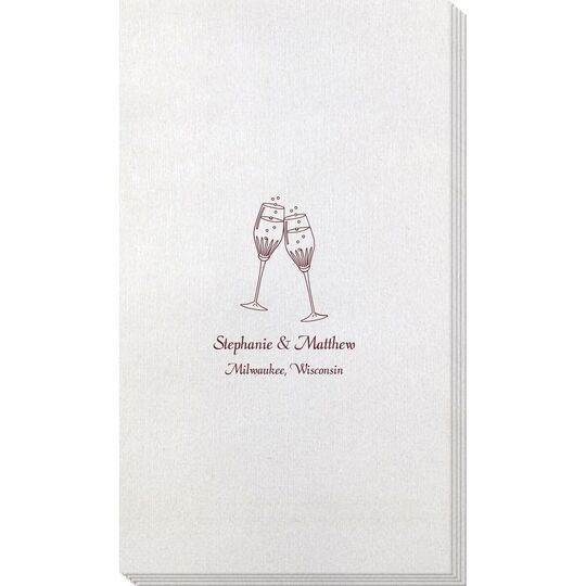 Champagne Crystal Toast Bamboo Luxe Guest Towels
